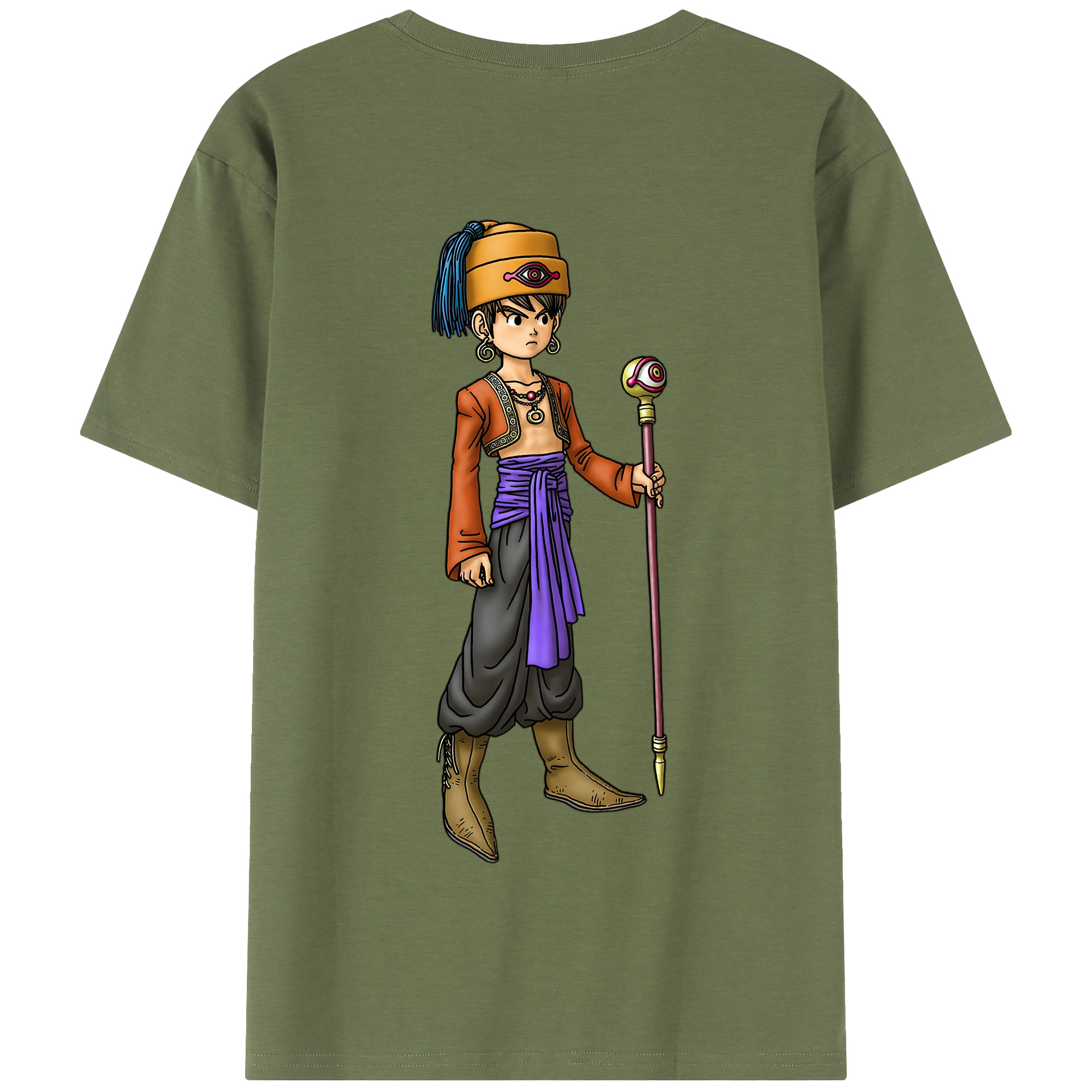 （画像用） ドラゴンクエスト Doragon Kuesuto Dragon Quest 綿100％半袖Tシャツ（背面プリント）